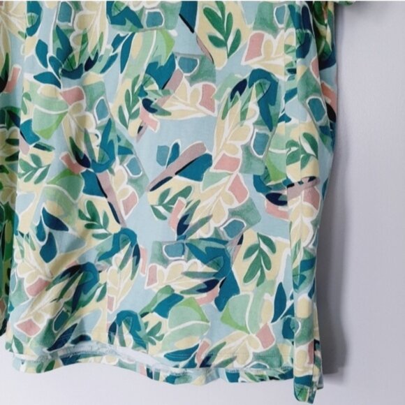 ADDITION ELLE Modern T-shirt Abstract Floral Botanical Green & Blue Top Sz 2X - Picture 12 of 14